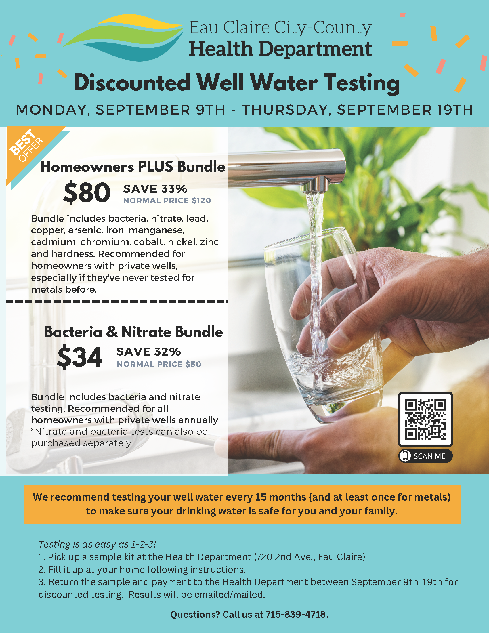 Discounted Well Water Testing - click image for printable PDF