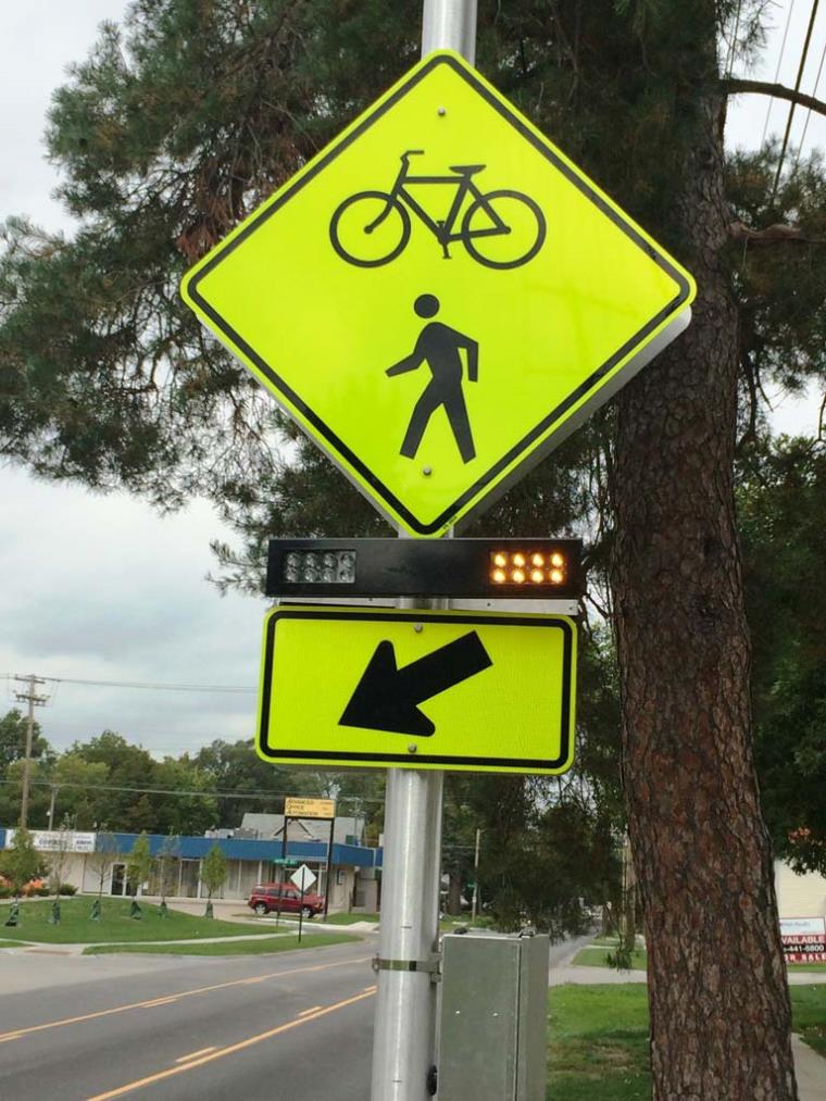 Rapid Rectangular Flashing Beacon Sign