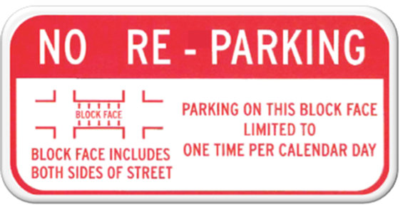 Block Face Parking Sign